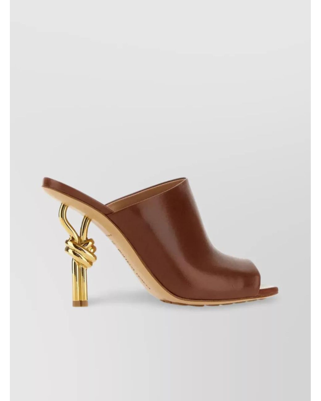Bottega Veneta Brown Leather Knot Mules