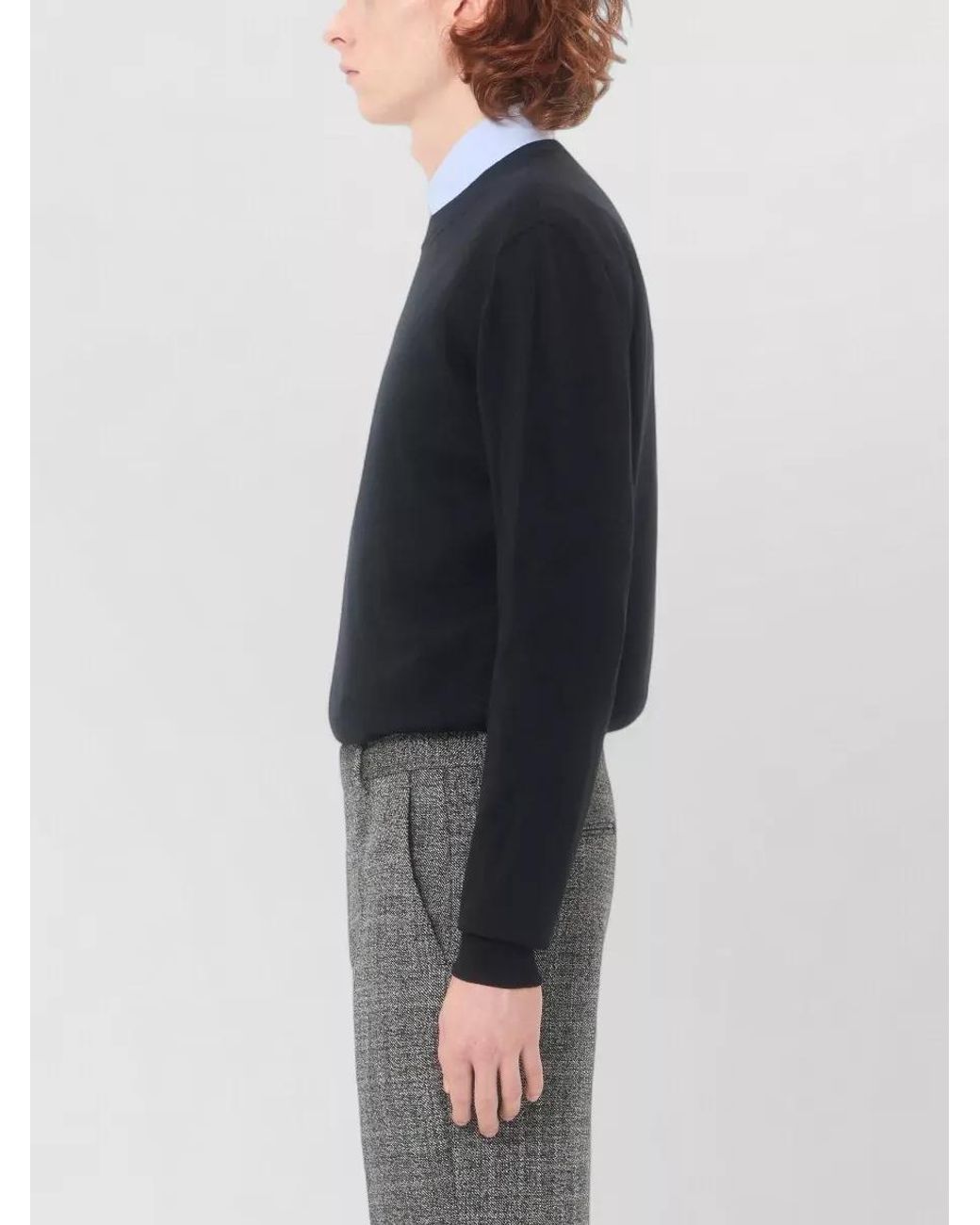 Valentino Garavani Blue Wool Sweater Crew Neck Long Sleeves for men