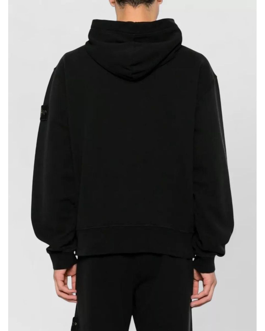 Stone Island Black Cotton Oversized Hoodie for men