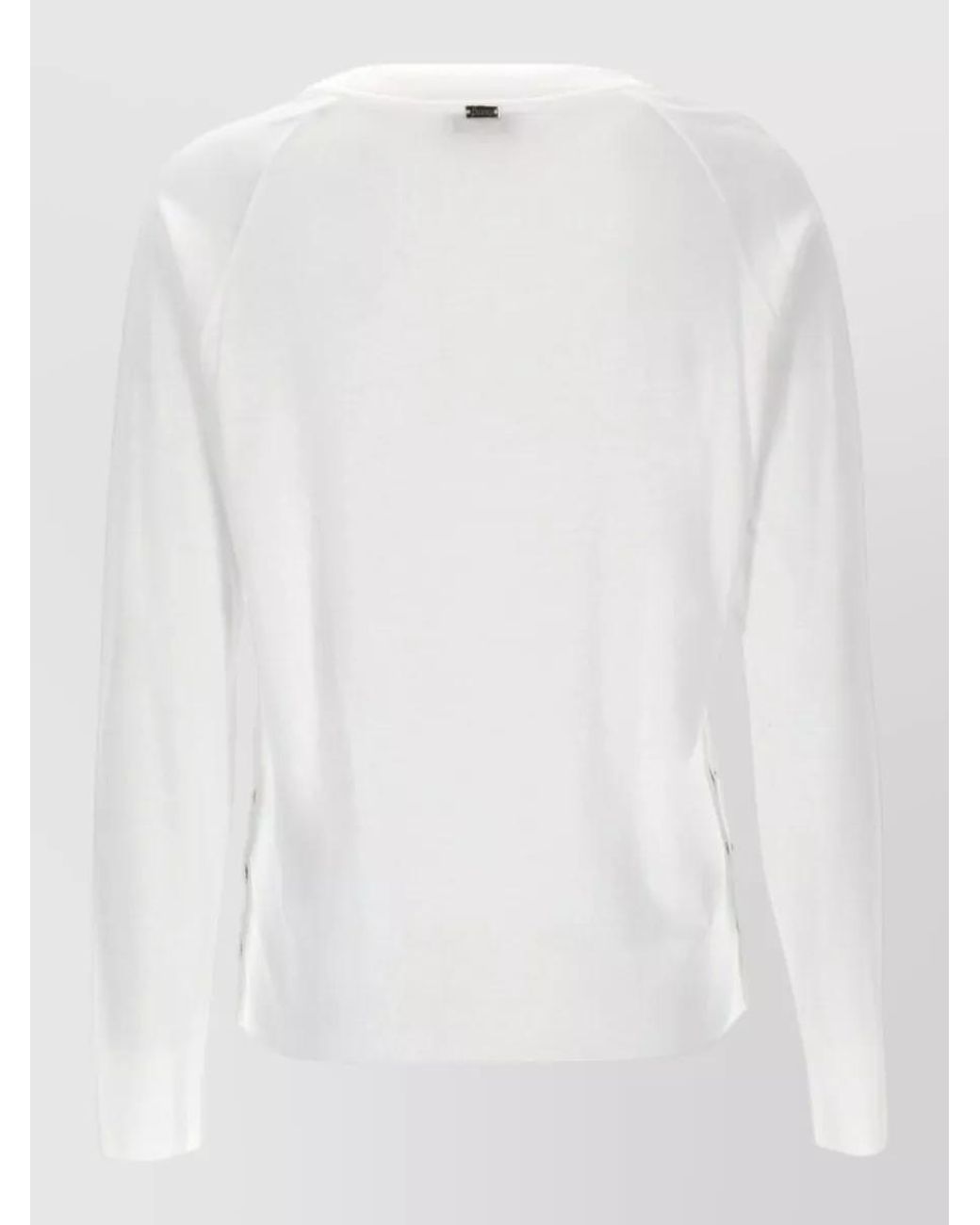 Herno White Relaxed-Fit Jumper
