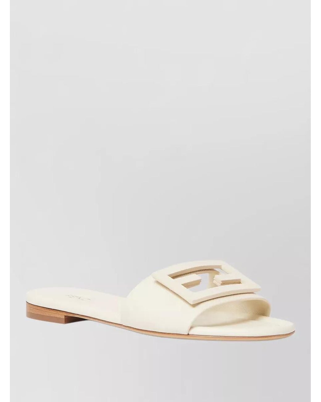Fendi Natural Leather Slides