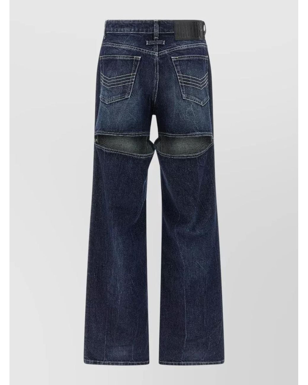 Jean Paul Gaultier Blue Cutout Wide-Leg Jeans
