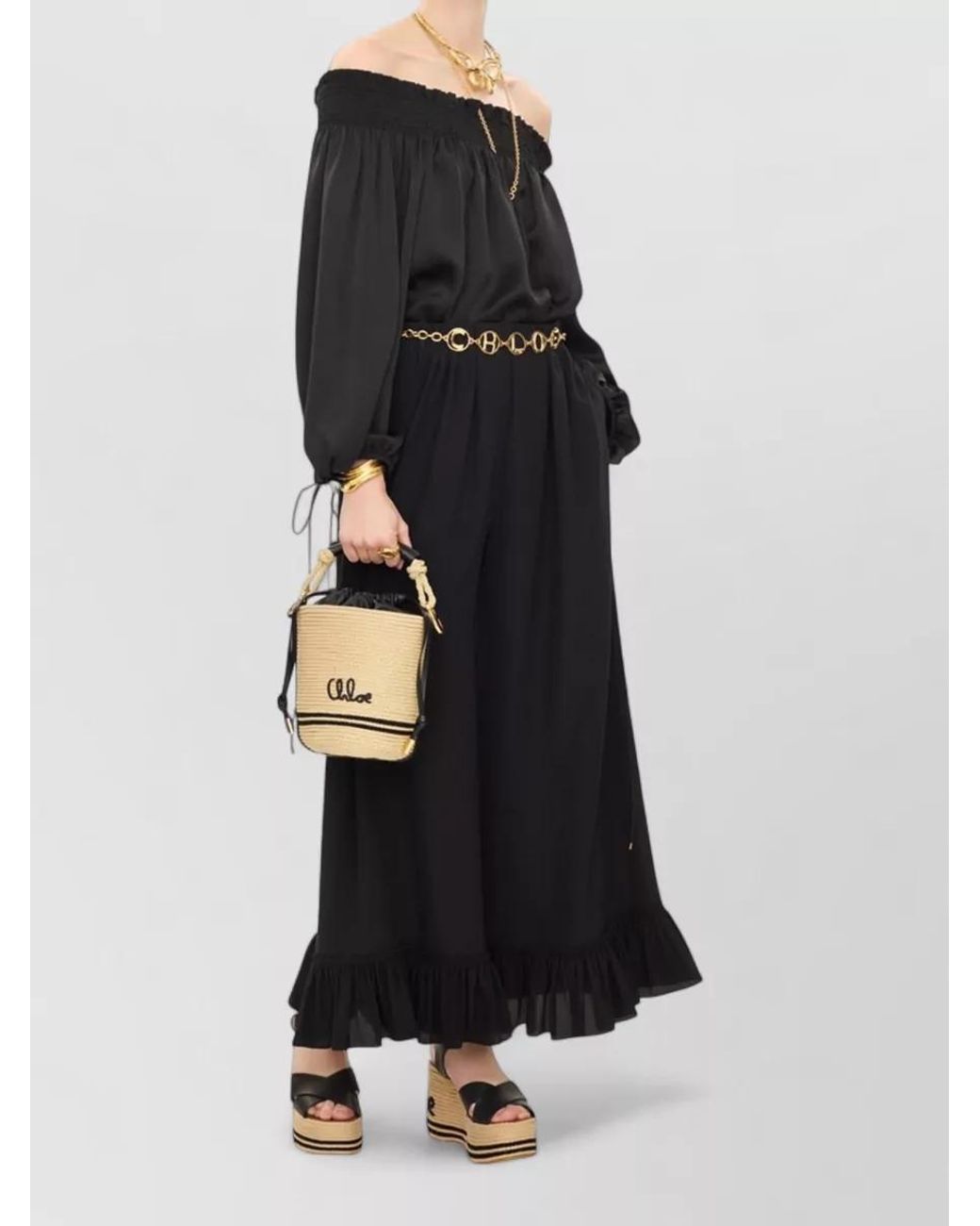 Chloé Multicolor Cotton Bucket Bag