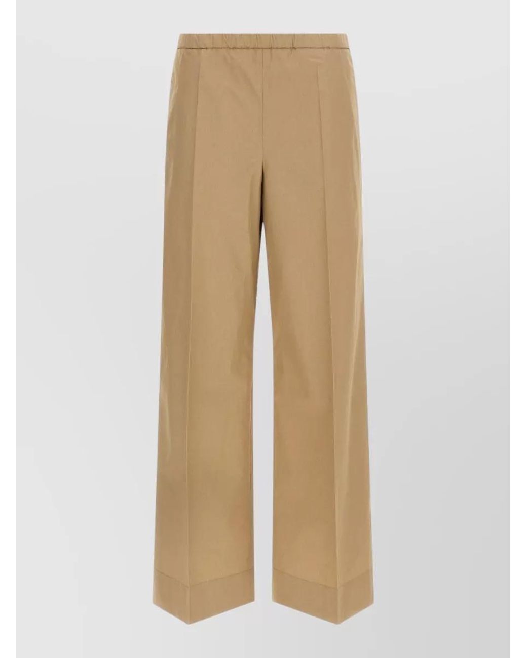 Moncler Natural Cotton High-Rise Straight-Leg Trousers