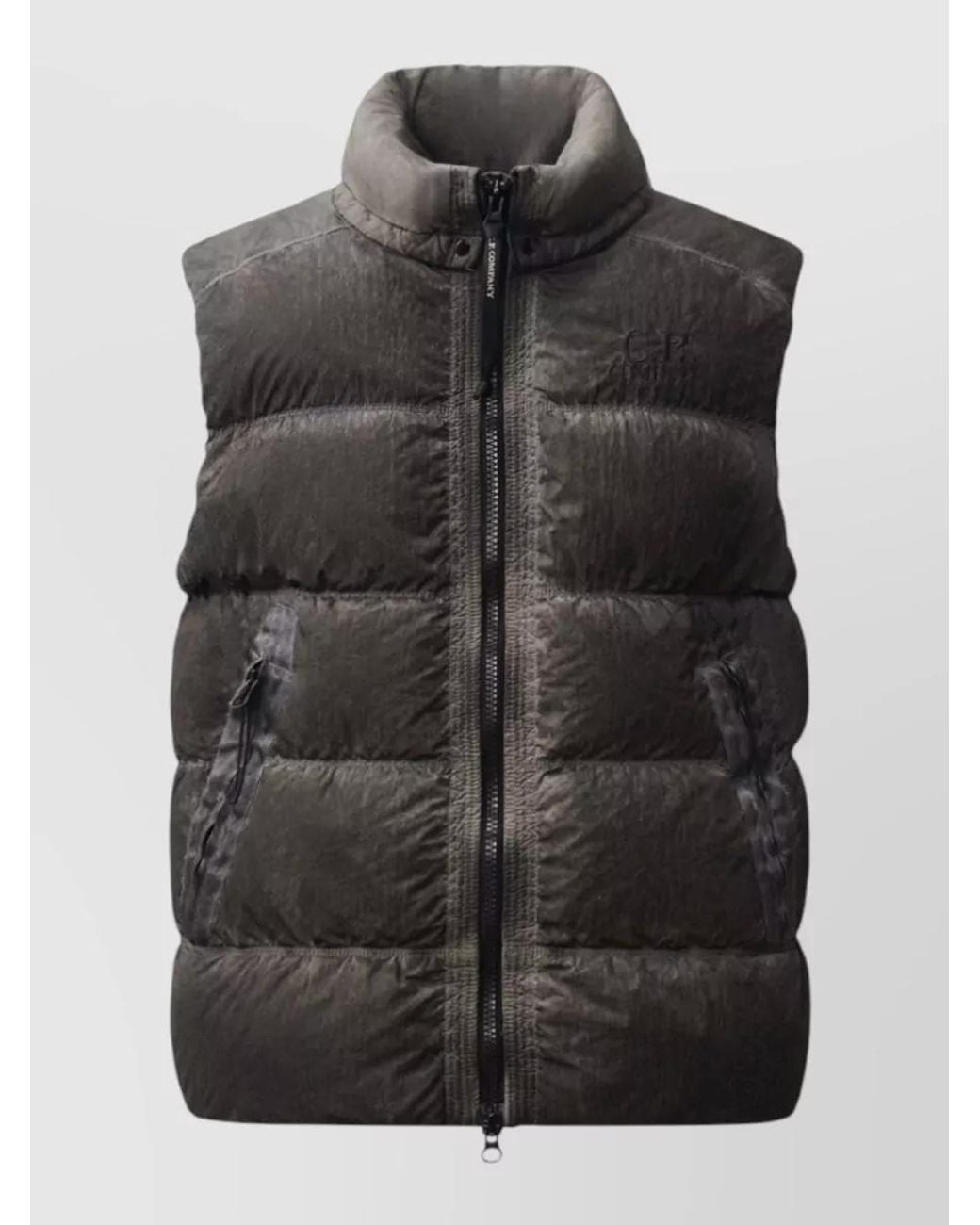 C P Company Black Nylon Hooded Padded Gilet for men