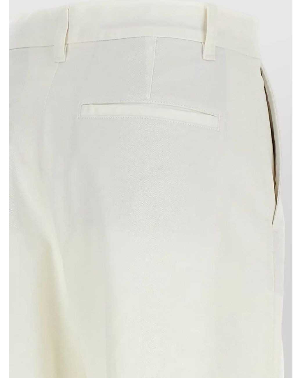 Polo Ralph Lauren White Cropped Flared Pleated Chino Pants