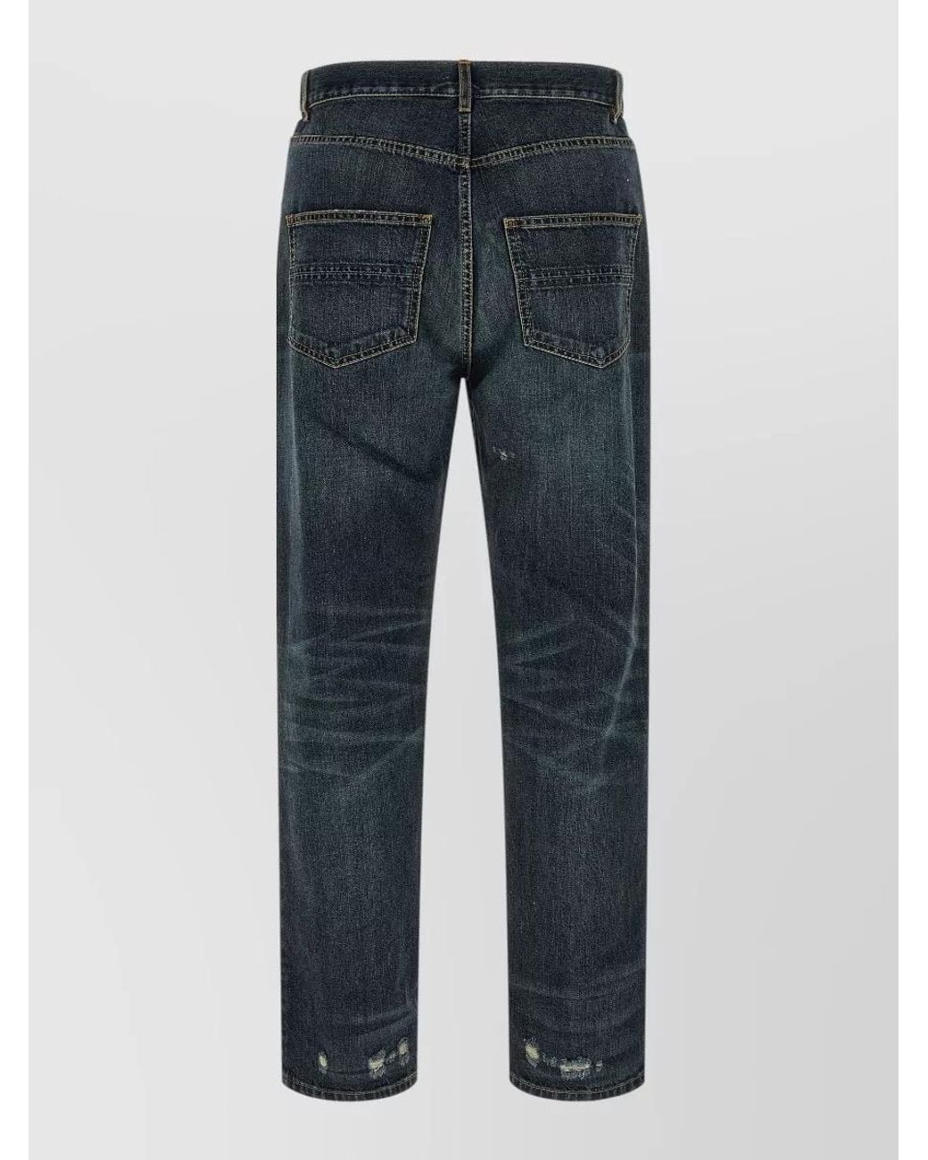 NAMACHEKO Blue Printed Straight-Leg Jeans for men