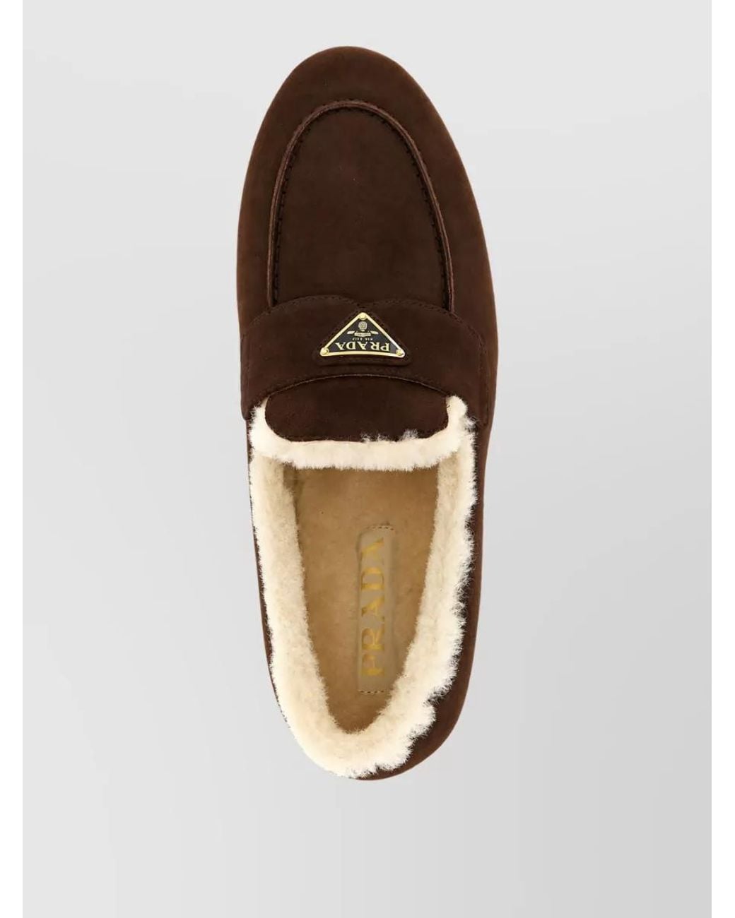Prada Brown Suede Slippers