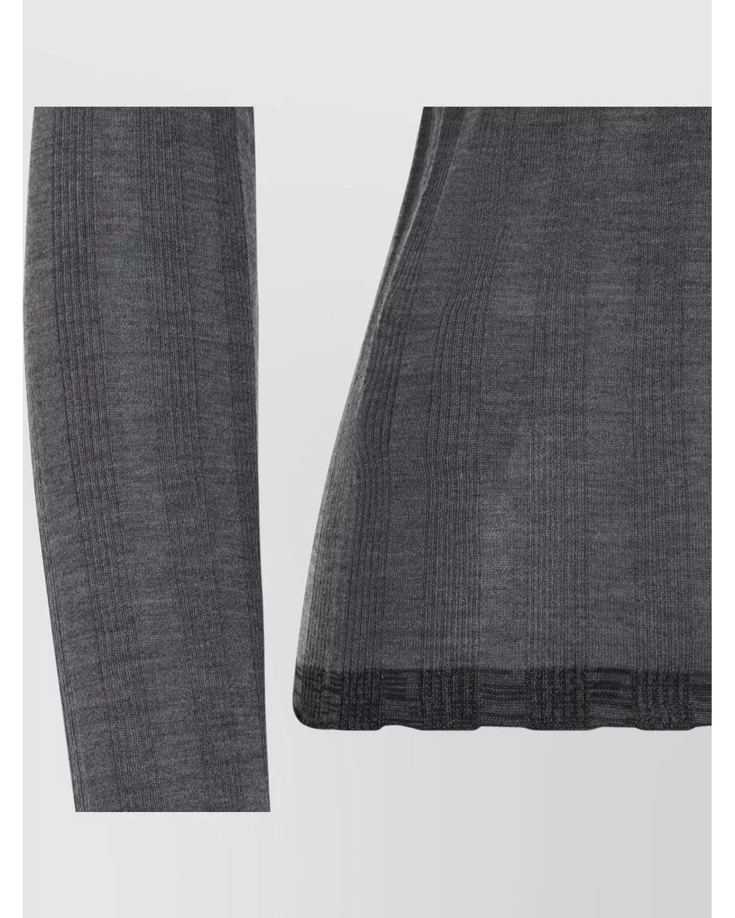 Prada Gray Fine-Knit Wool Polo Shirt