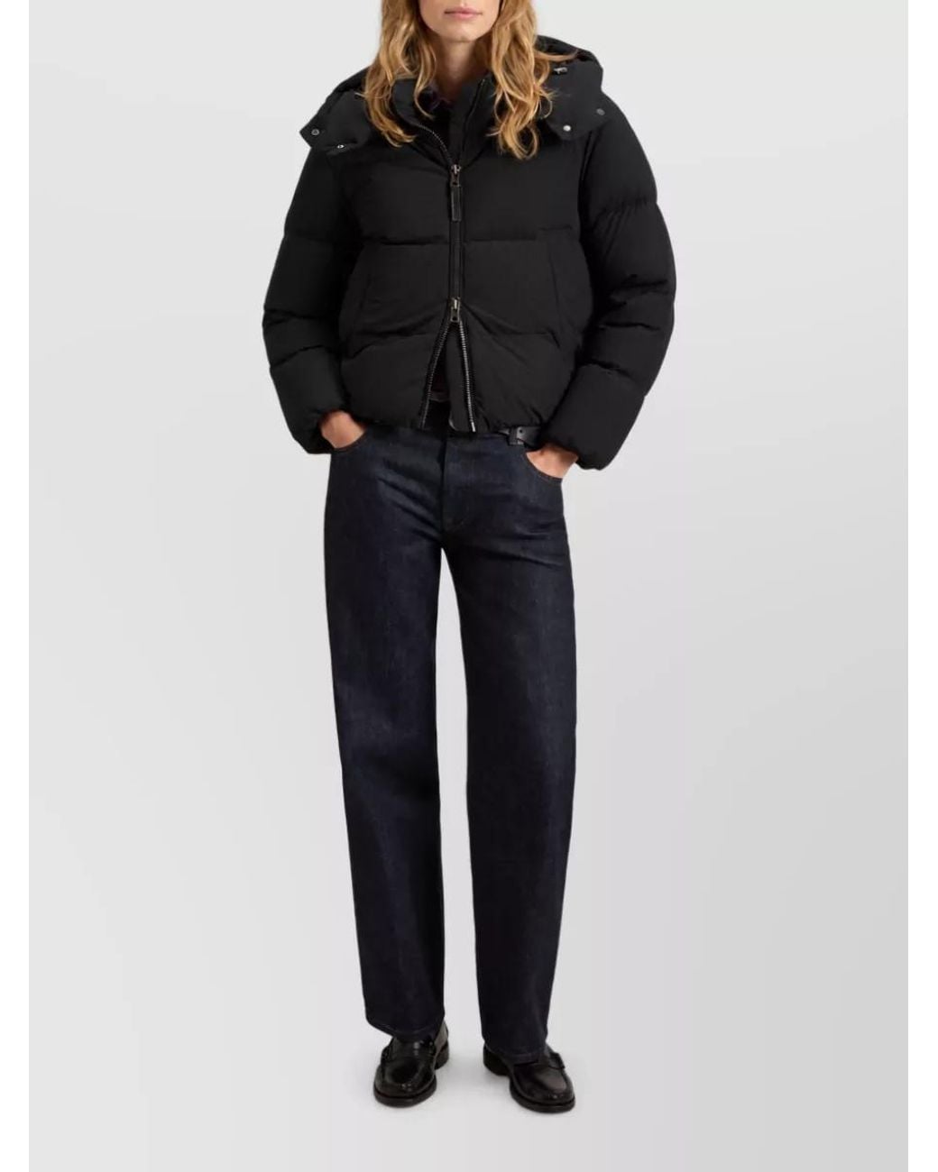 Woolrich Blue Short Quilted Down Puffer Jacket