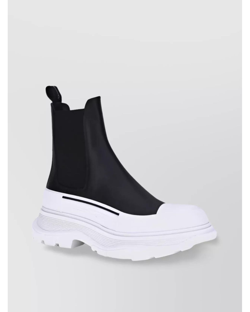 McQueen White Leather Ankle Boots