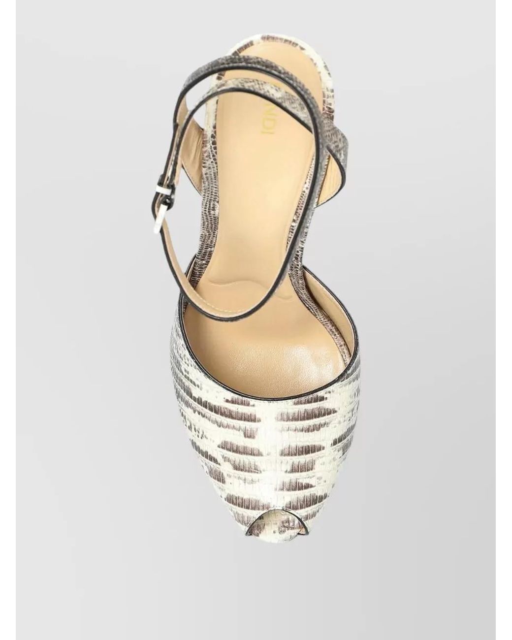 Fendi Metallic Leather Platform Sandals