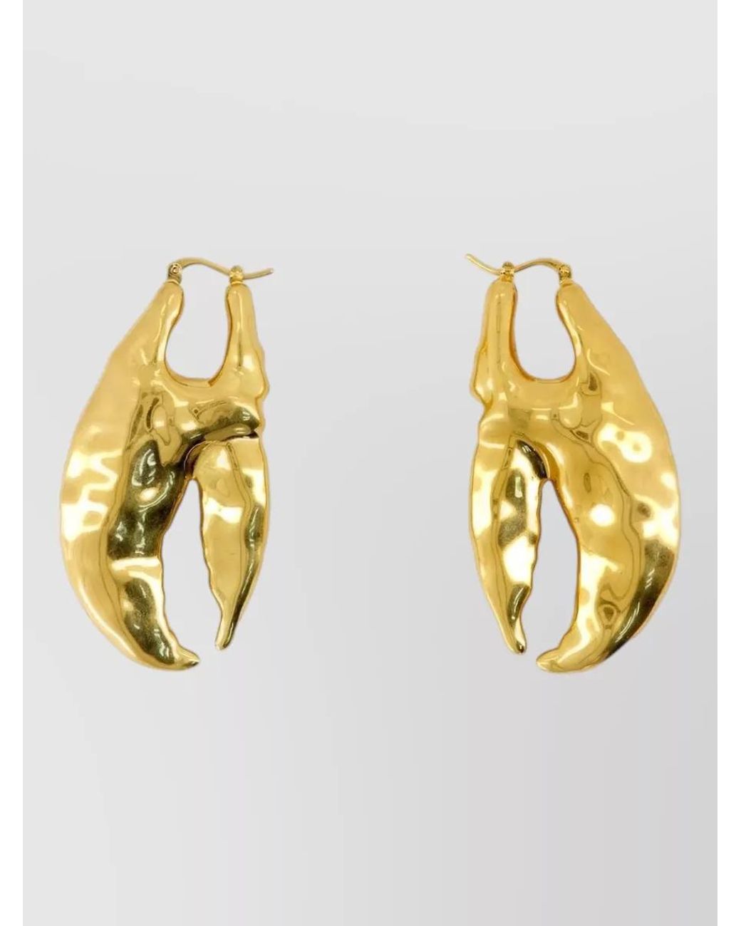 Jacquemus Metallic Hammered Hoop Earrings