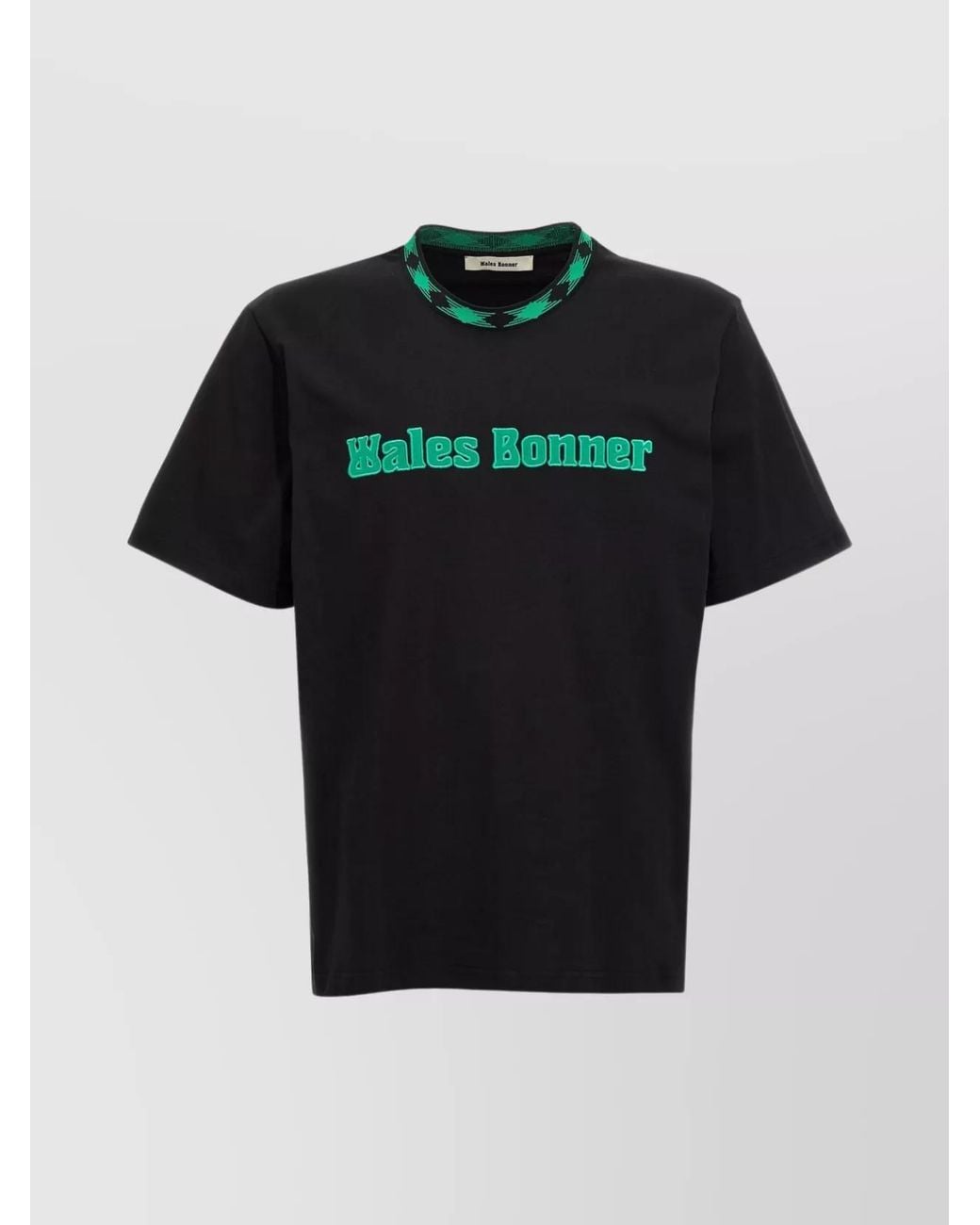 Wales Bonner Black Organic Cotton Logo-Embroidered T-Shirt for men