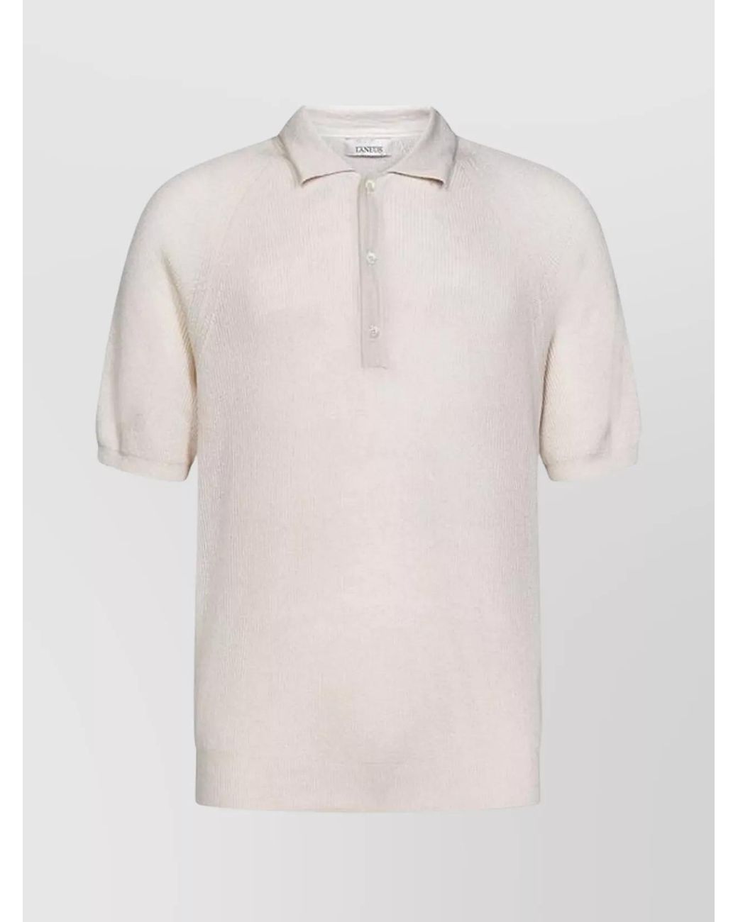 Laneus White Cotton Polo Shirt for men