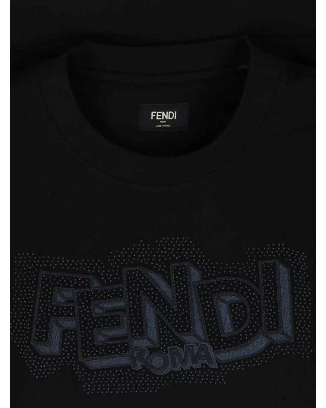 Fendi Black Cotton Short-Sleeve T-Shirt for men