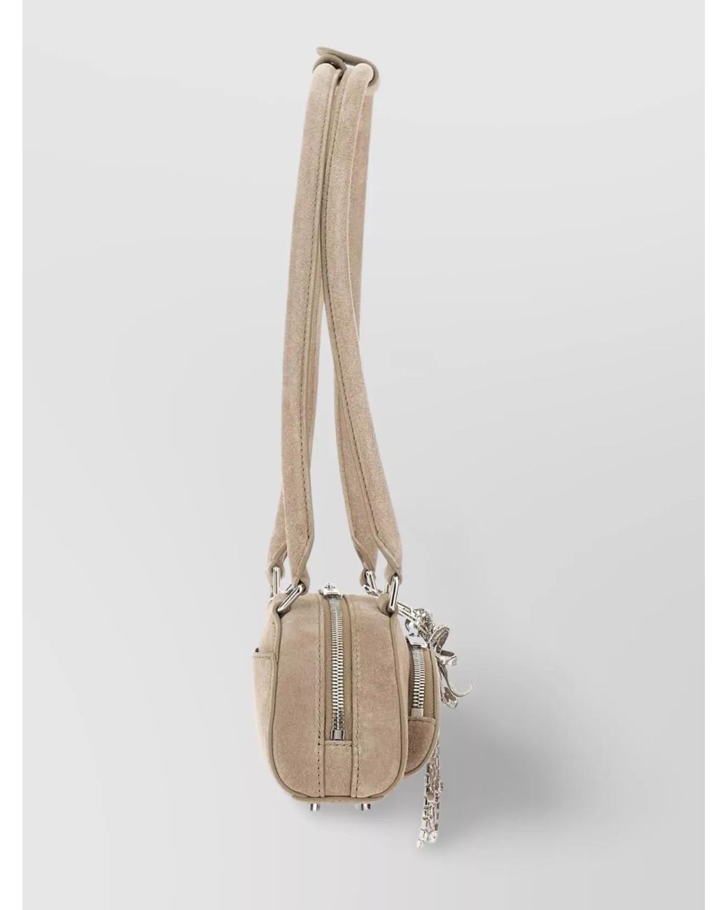 Self-Portrait White Mini Suede Shoulder Bag