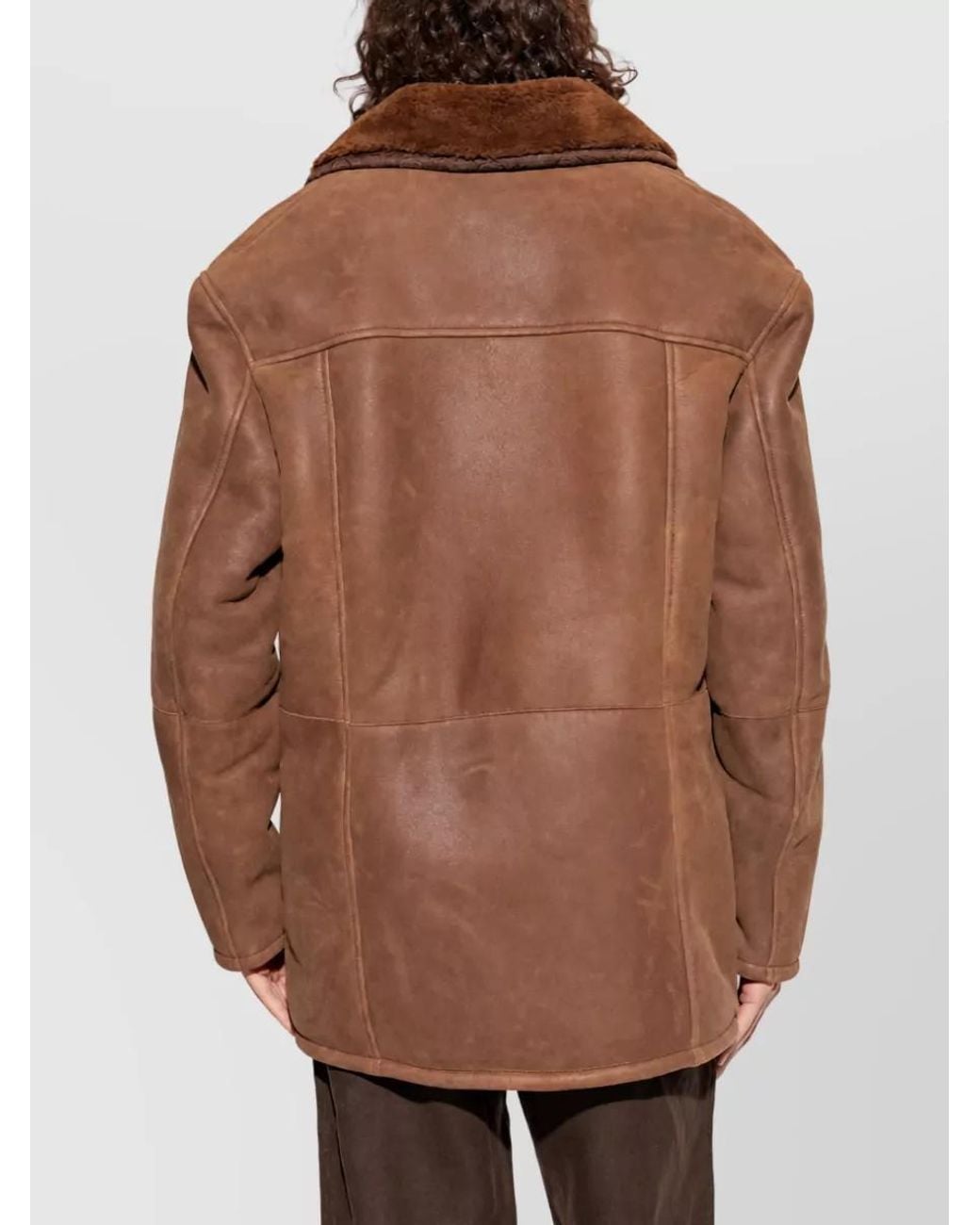 Etro Brown Shearling Reversible Coat for men