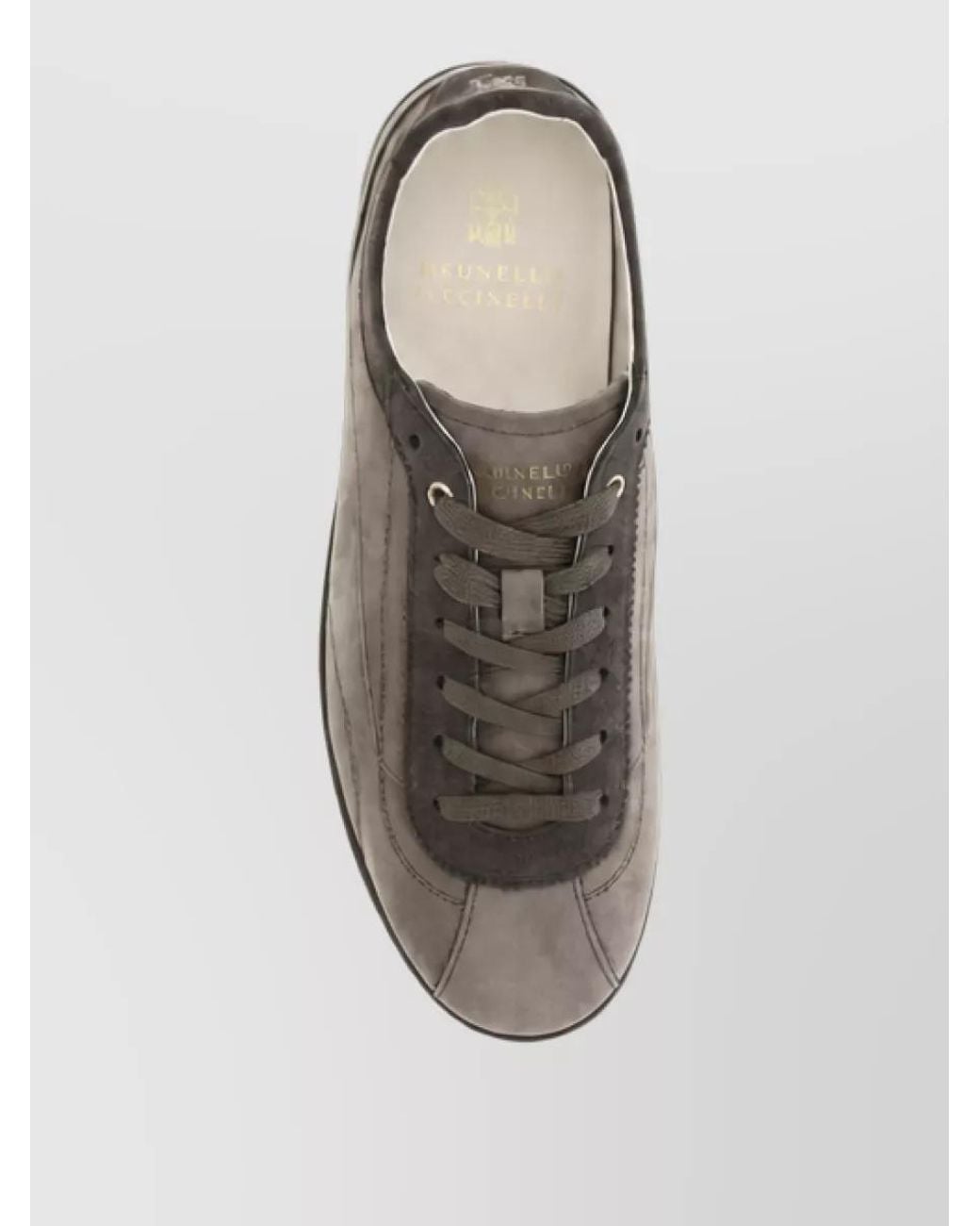 Brunello Cucinelli Brown Leather Lace-Up Sneakers for men