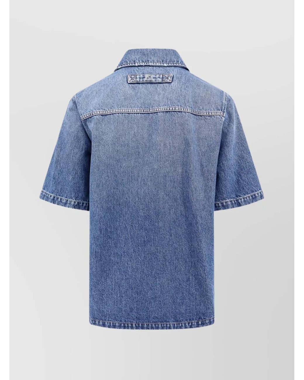 Fendi Blue Denim Oversized Shirt for men