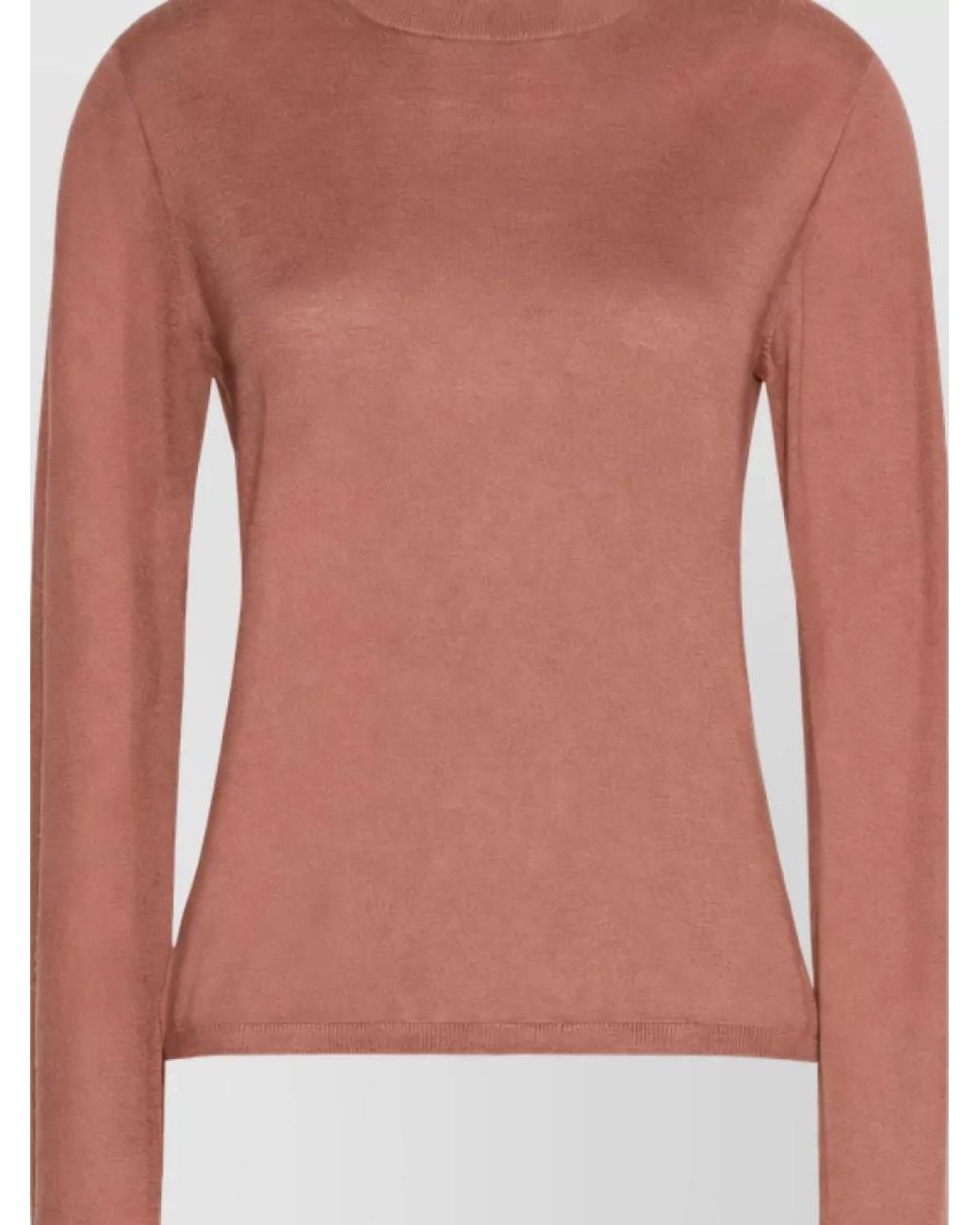 Max Mara Pink Cashmere Fine-Knit Regular-Fit Crew-Neck Long-Sleeve Sweater