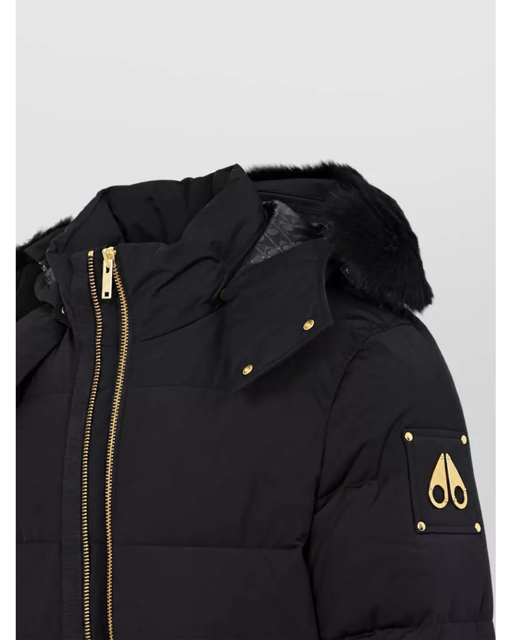 Moose Knuckles Black Down Bomber Jacket for men