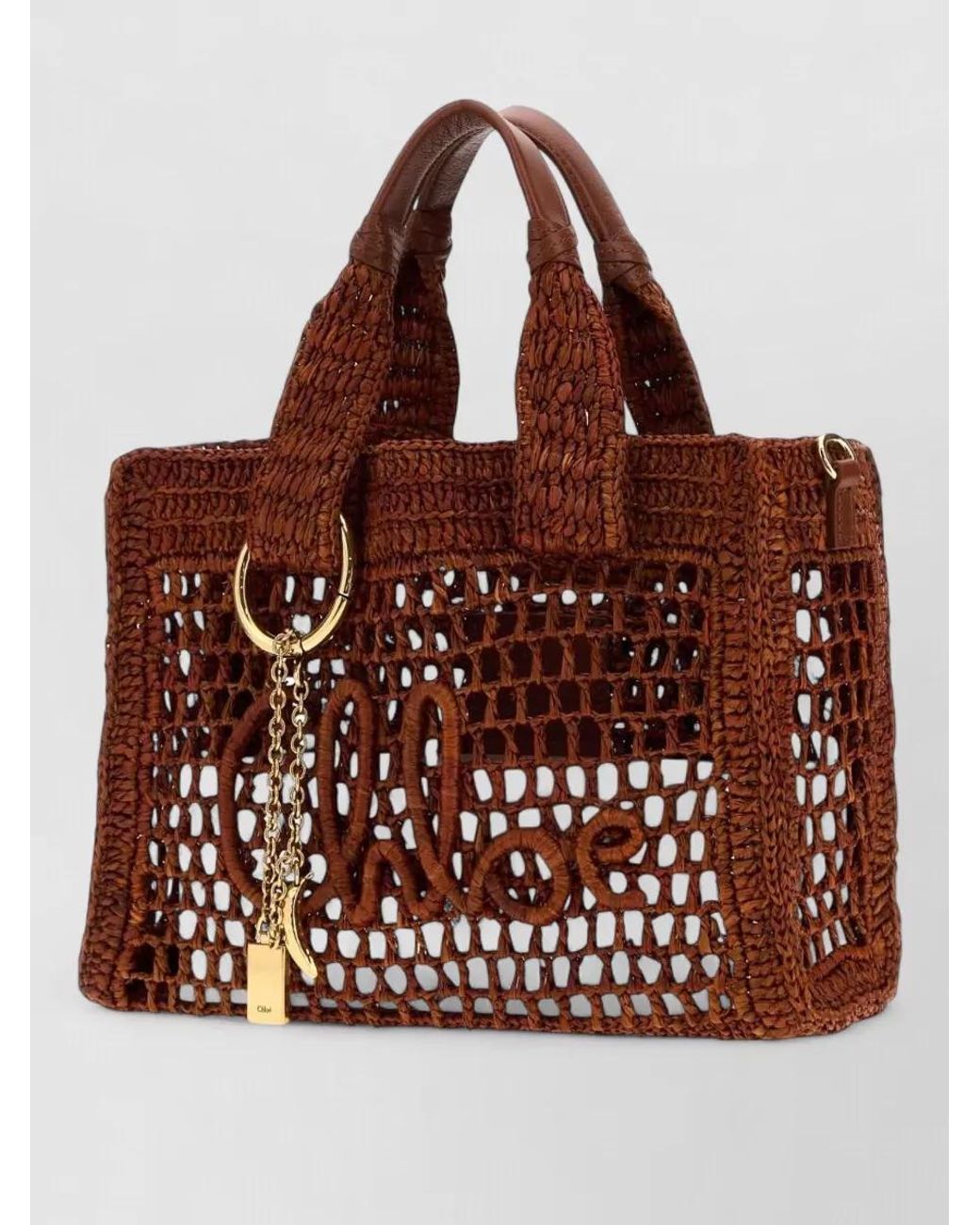 Chloé Brown Raffia Tote Bag