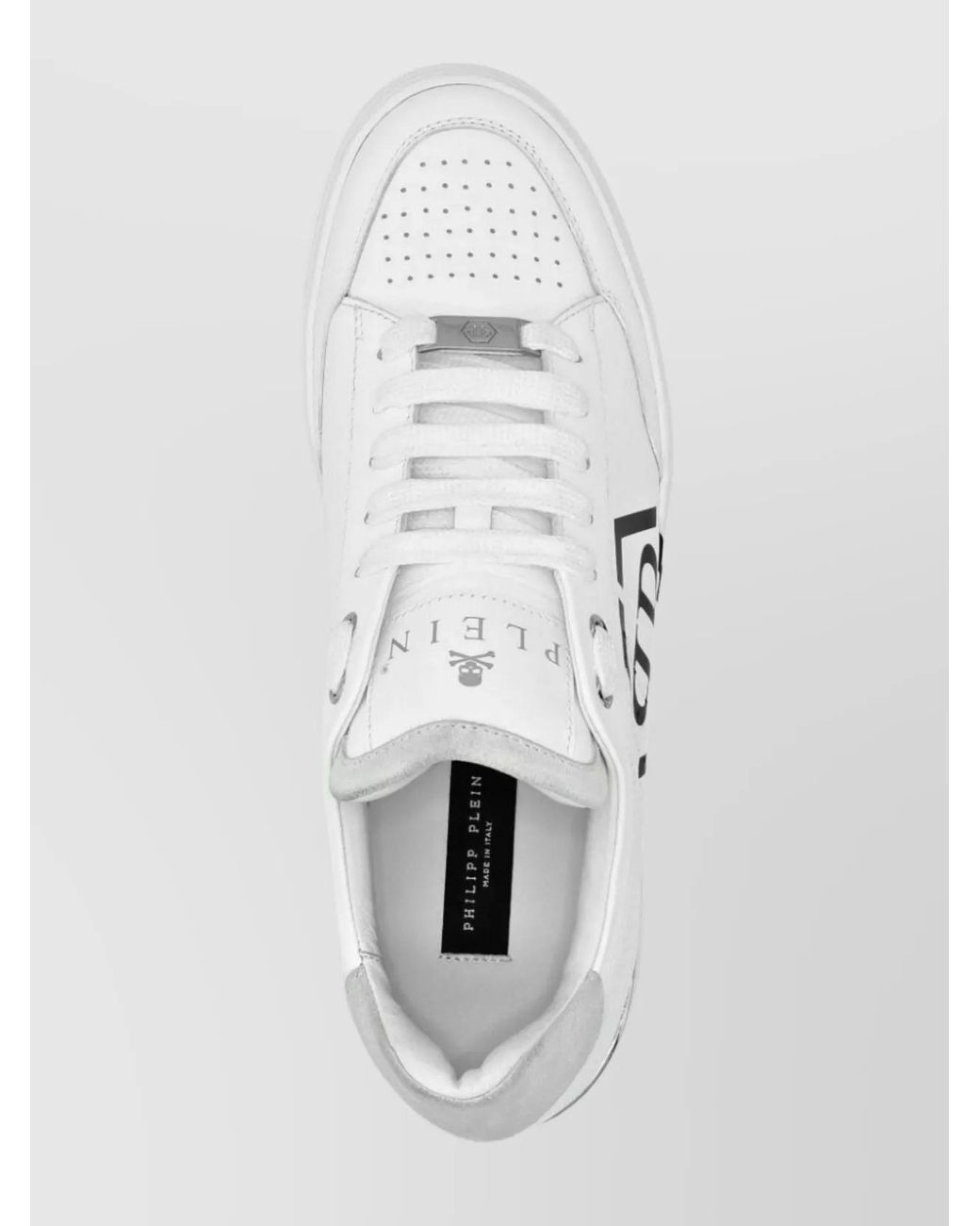 Philipp Plein Metallic Leather Logo-Print Low-Top Sneakers for men