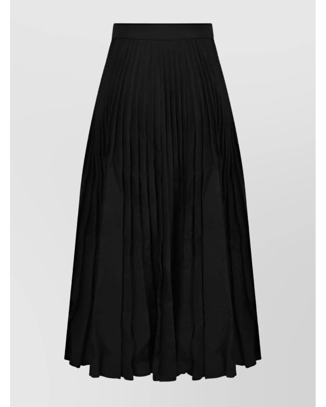 Balenciaga Black Pleated Wool Skirt