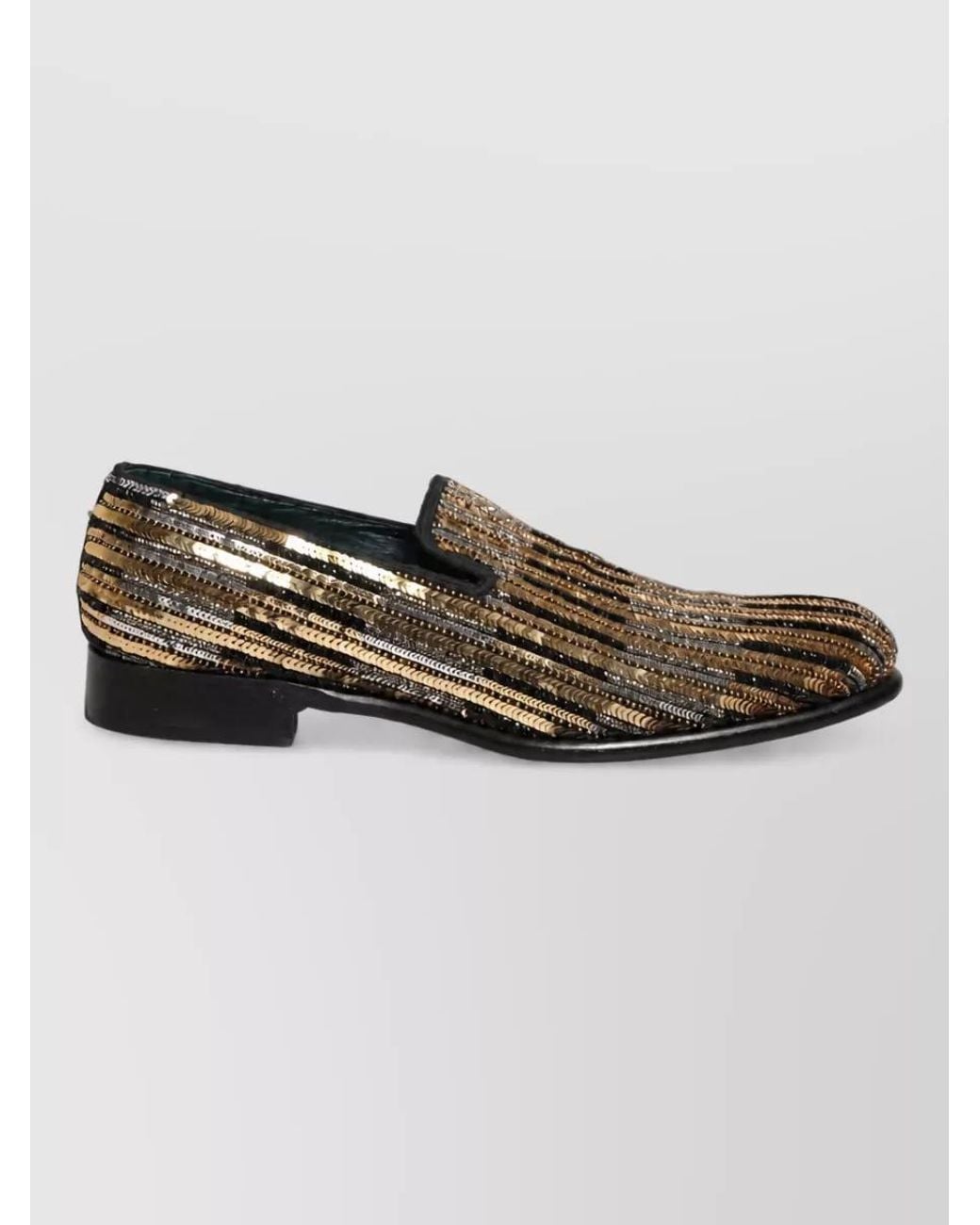 Dolce & Gabbana Multicolor Leather Sequin Embellished Loafers for men