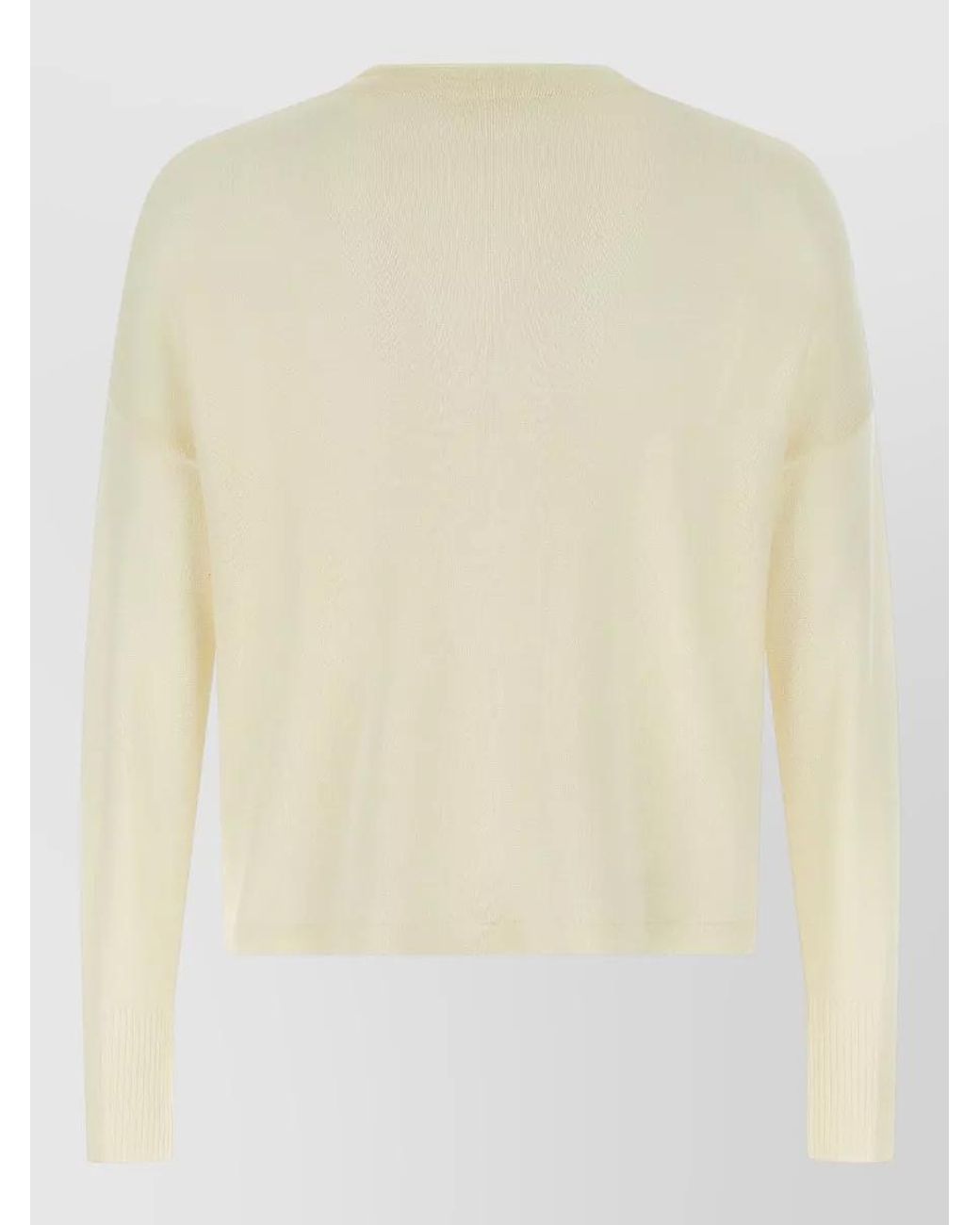 Ma'ry'ya Natural Virgin Wool Crew-Neck Long-Sleeve Jumper for men