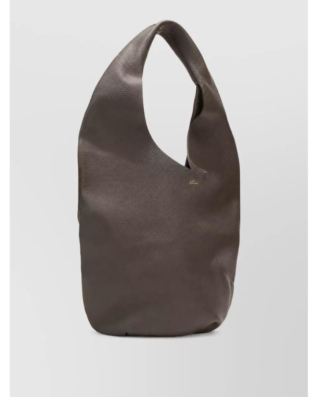 A.P.C. Gray Neige Leather Shoulder Bag