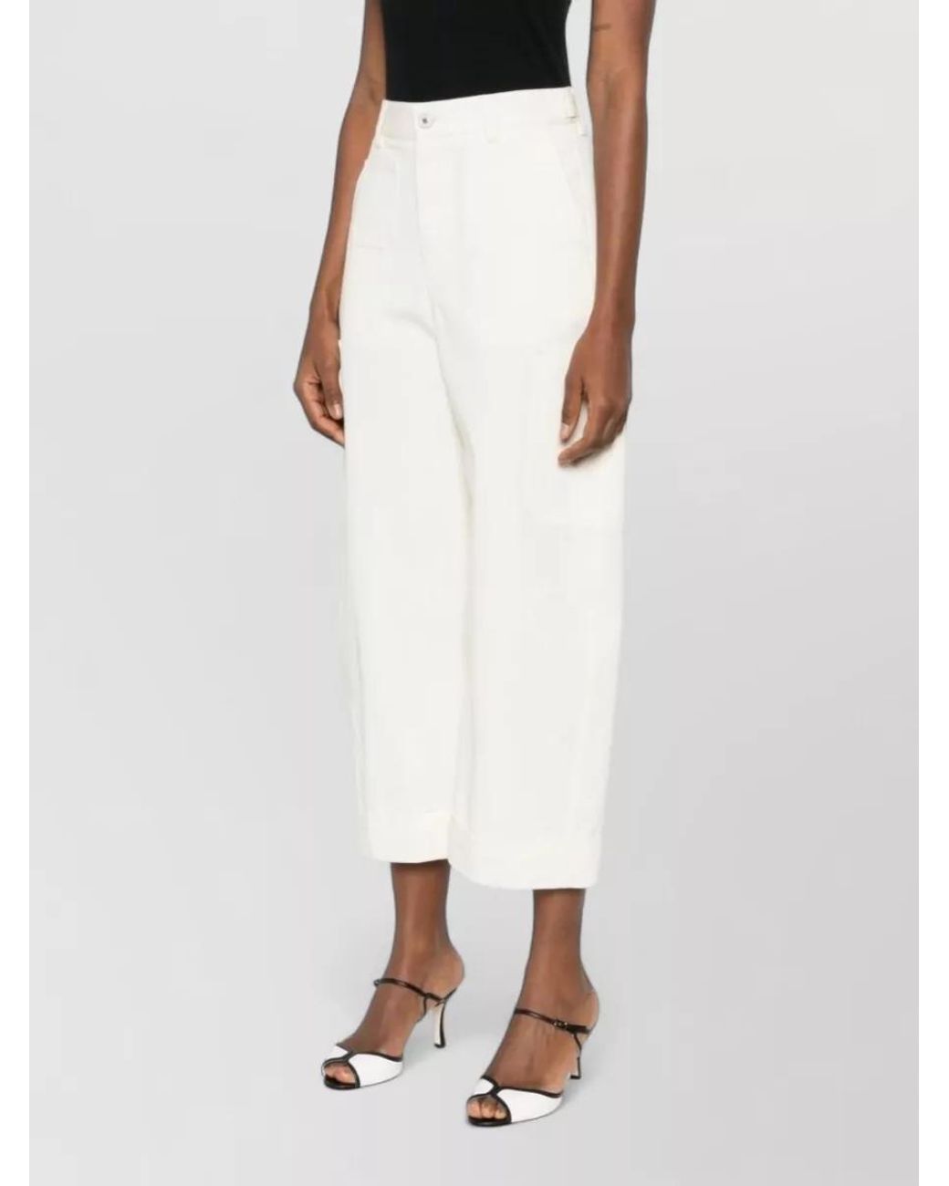 Givenchy White Cropped Cargo Wide-Leg Trousers
