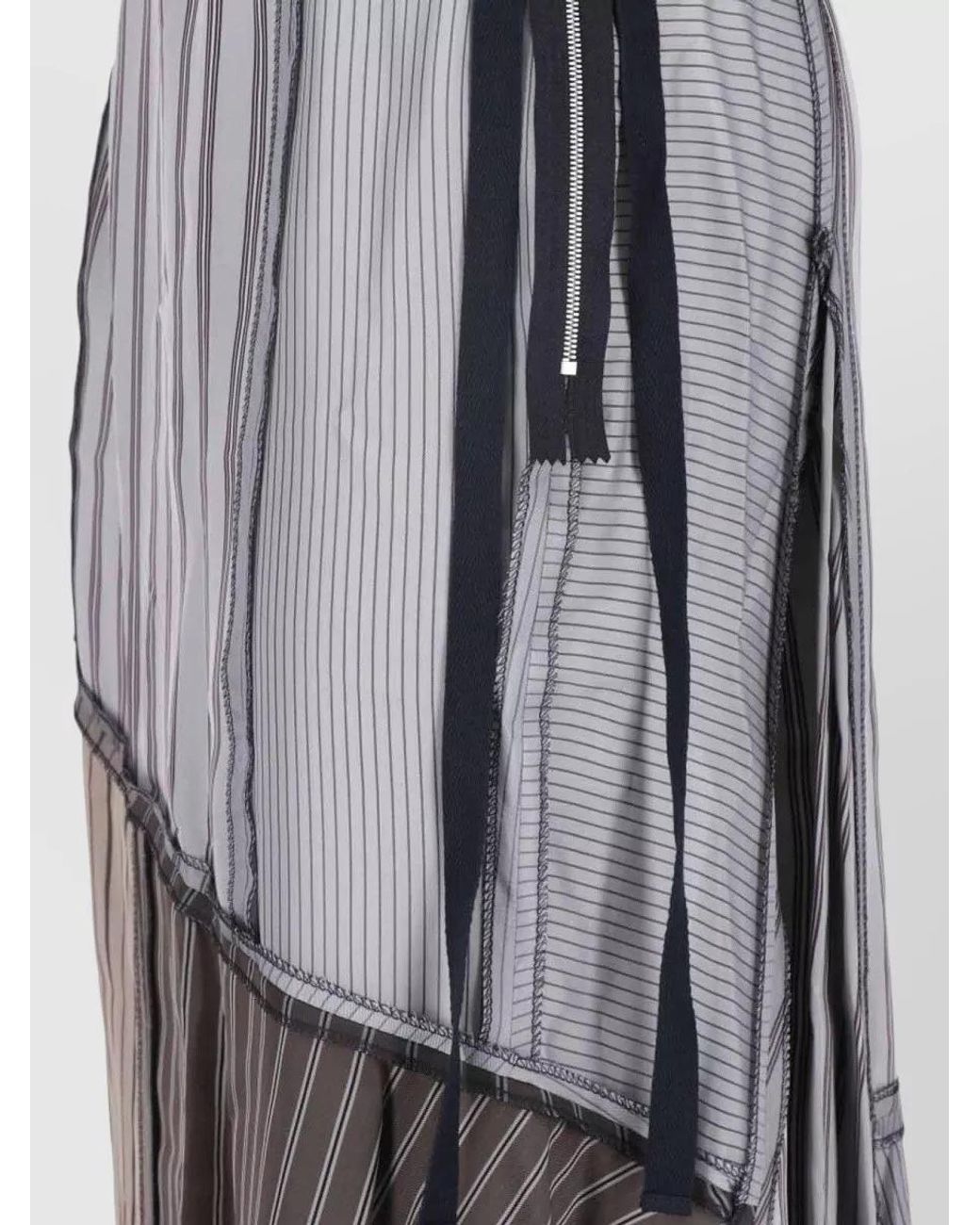 Maison Margiela Gray Cupro Asymmetric Midi Skirt