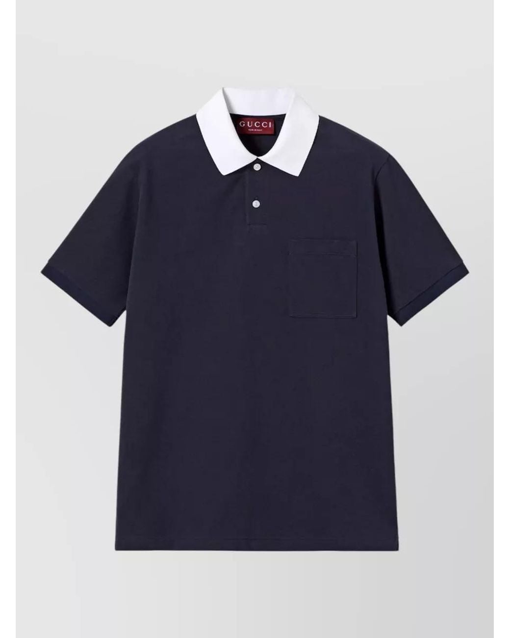 Gucci Blue Piqué Short-Sleeve Polo Shirt for men