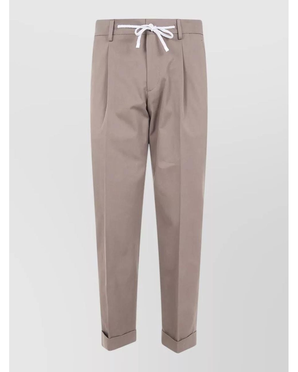 Barba Napoli Gray Cotton Chino Trousers for men
