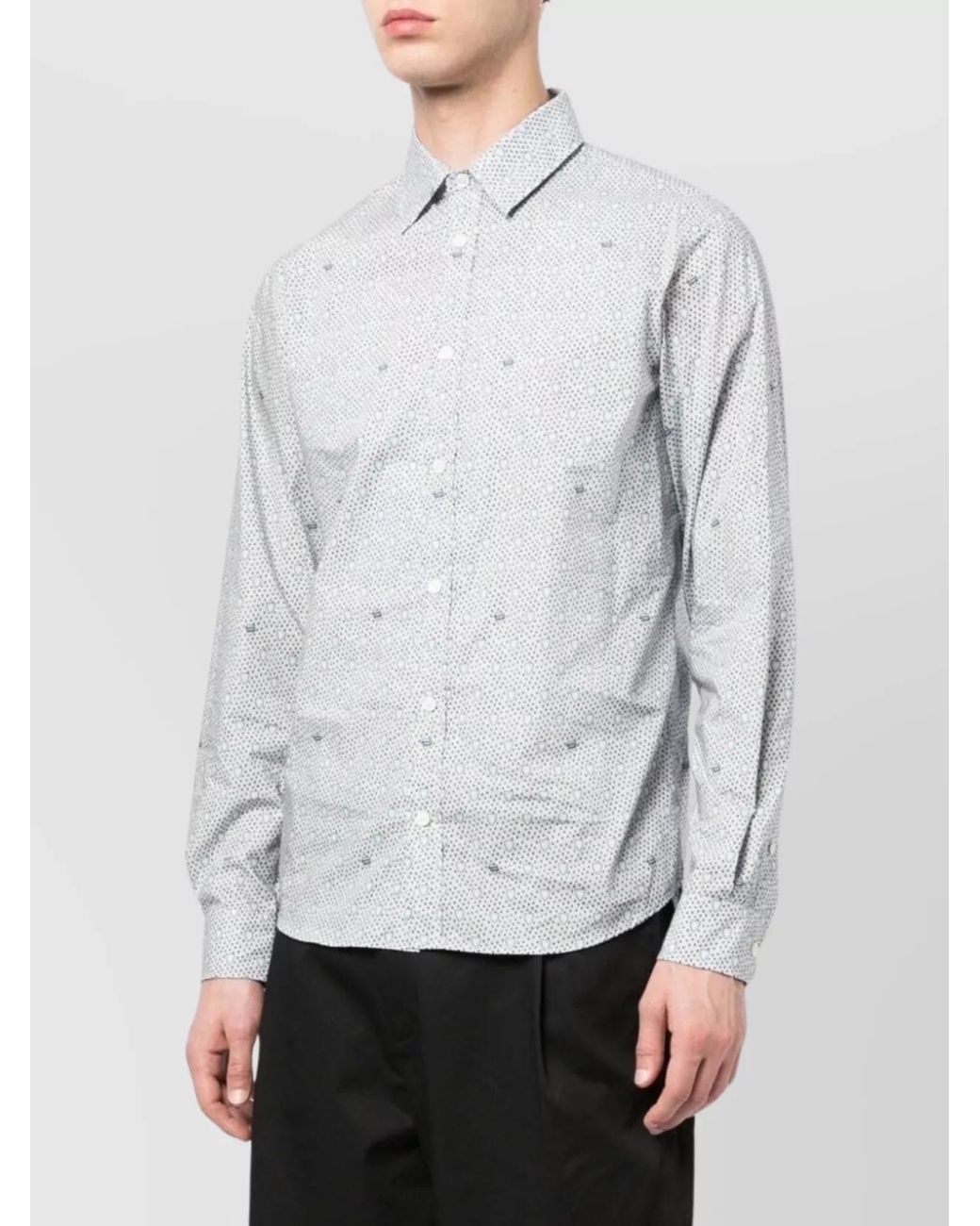 Maison Kitsuné White Graphic-Print Cotton Shirt for men