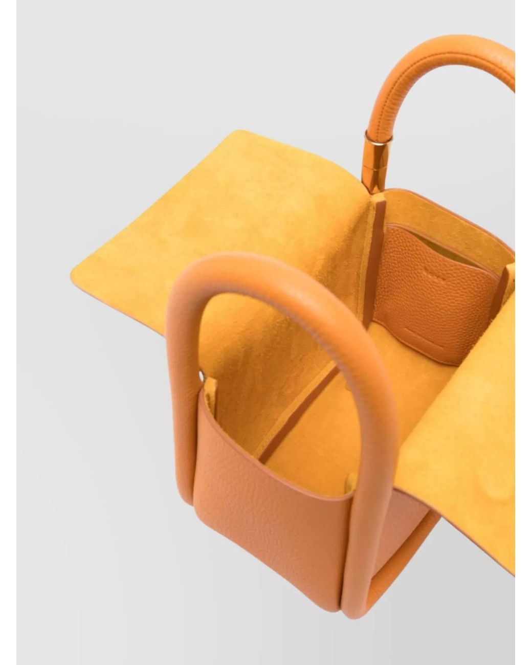 Boyy Orange Wonton Small Leather Tote Bag