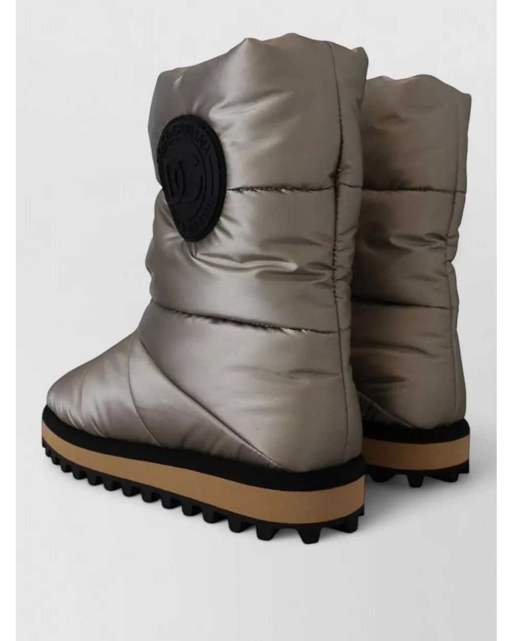 Dolce & Gabbana Black Quilted Padded Mid-Calf Boots for men