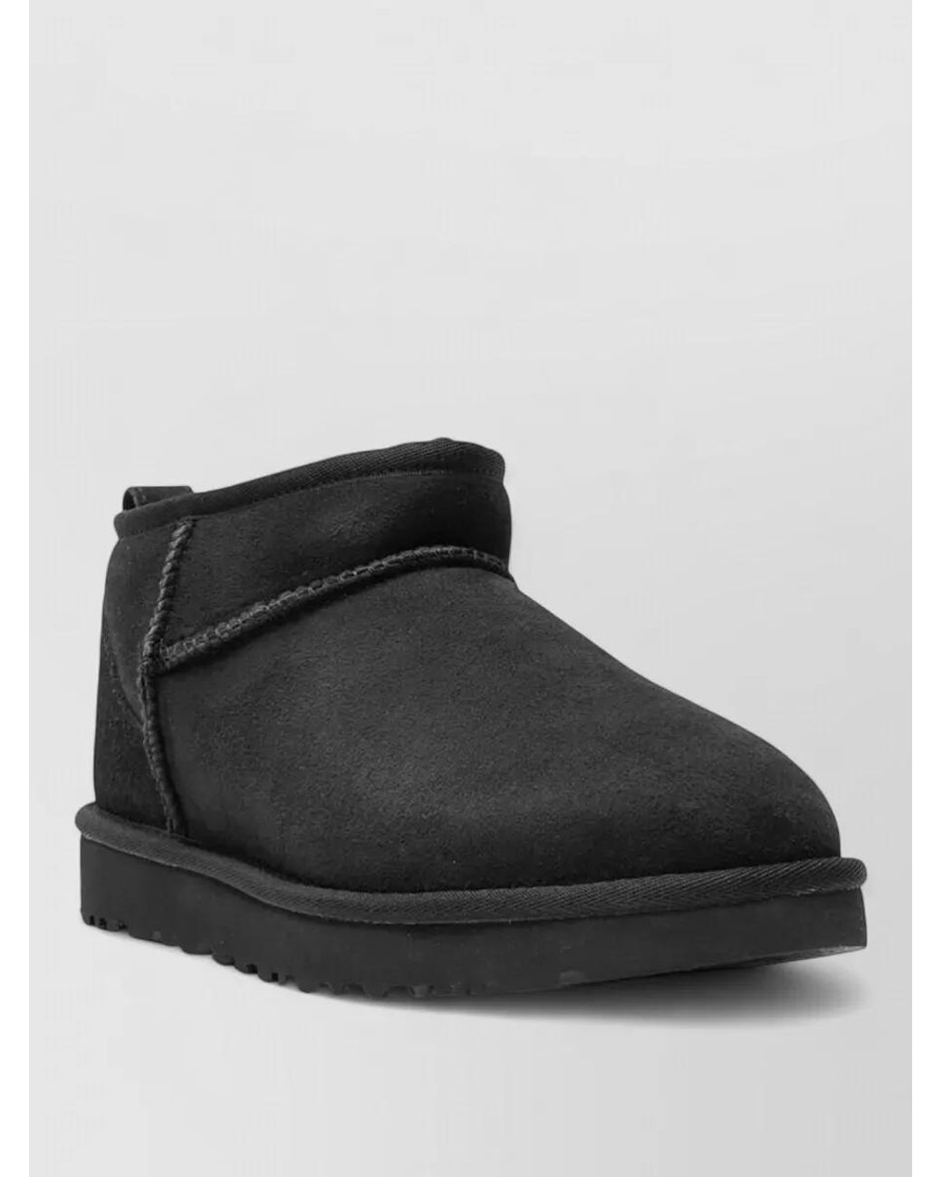 Ugg Black Leather Classic Ultra Mini Slippers