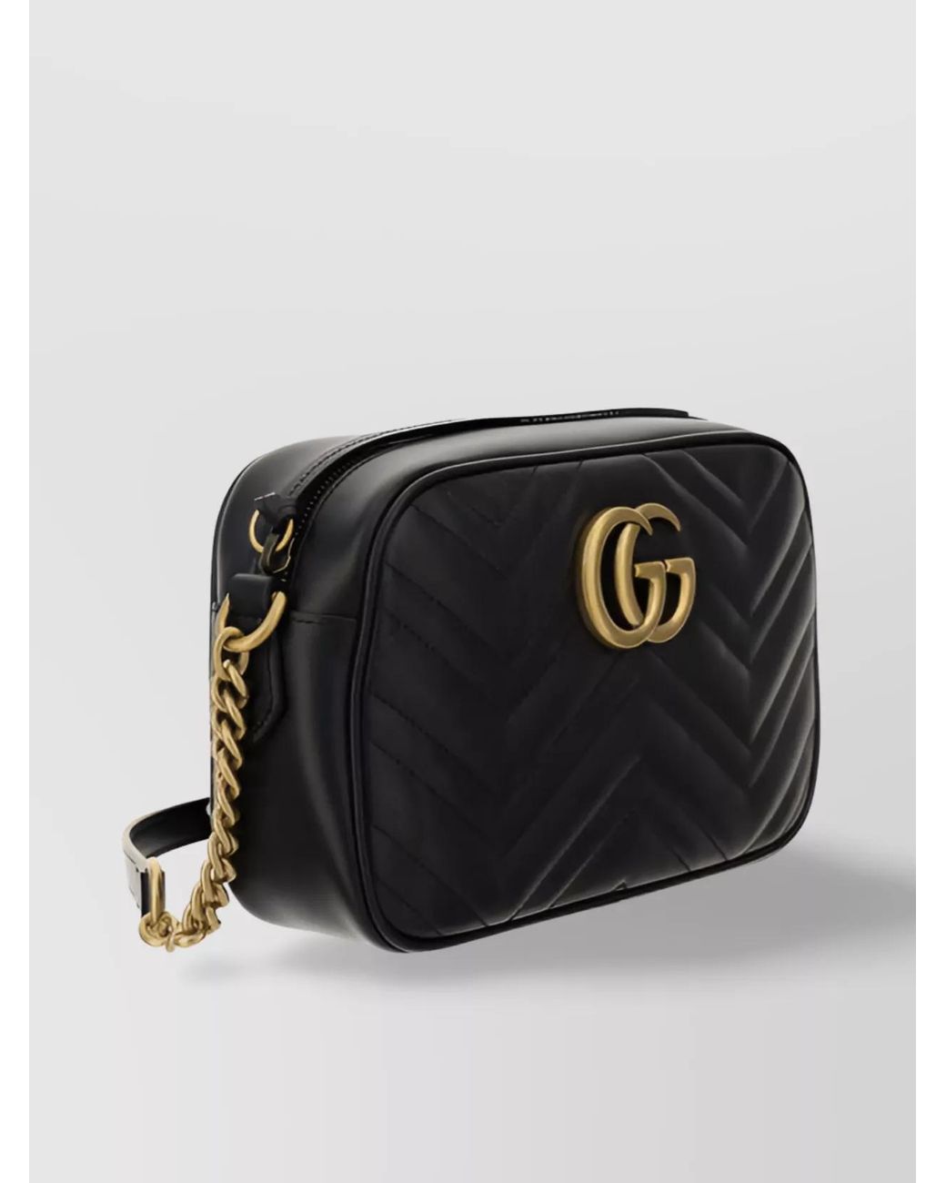 Gucci Black Gg Marmont Small Leather Shoulder Bag