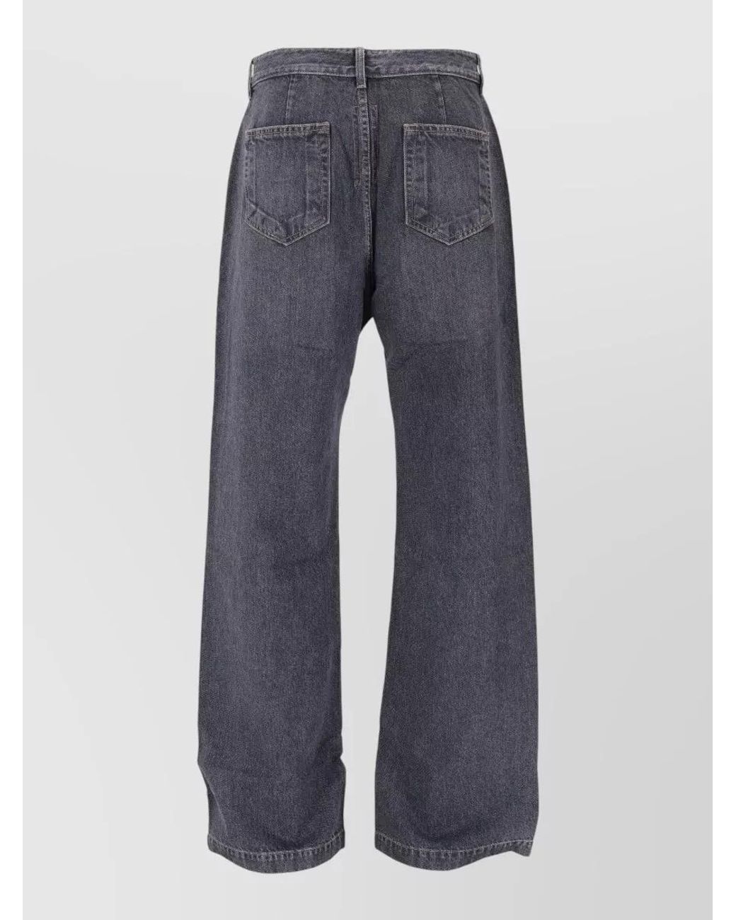 Rick Owens Blue Cotton Wide-Leg Jeans for men
