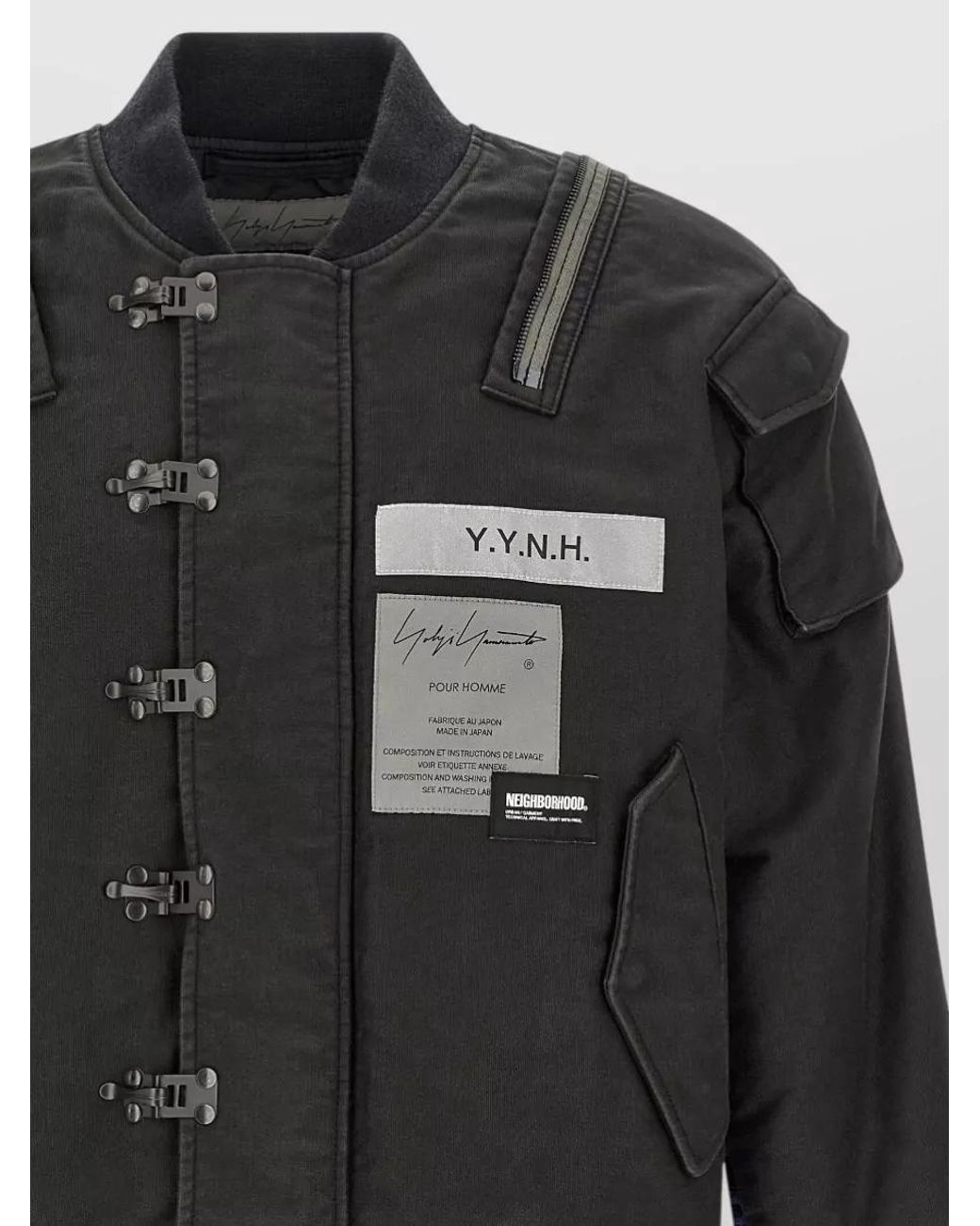 Yohji Yamamoto Black Cotton Printed Bomber Jacket for men