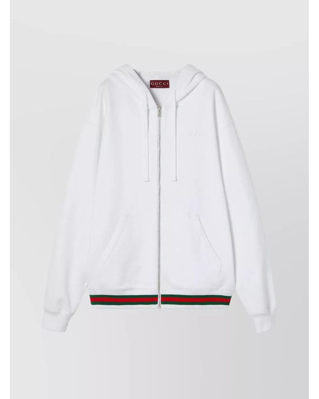 Gucci White Cotton Oversized Hooded Sweatshirt