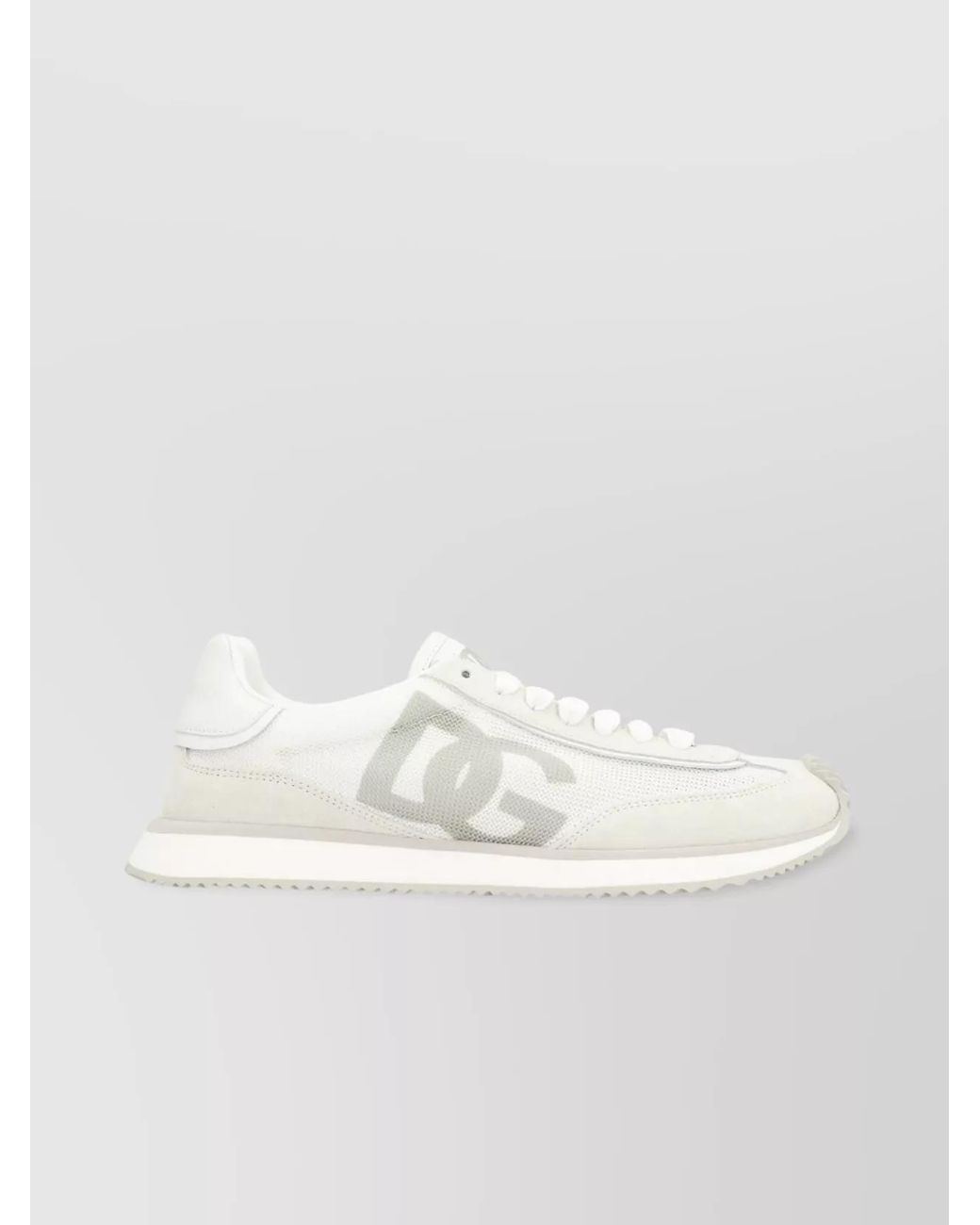 Dolce & Gabbana White Cushion Low-Top Sneakers Suede Accents