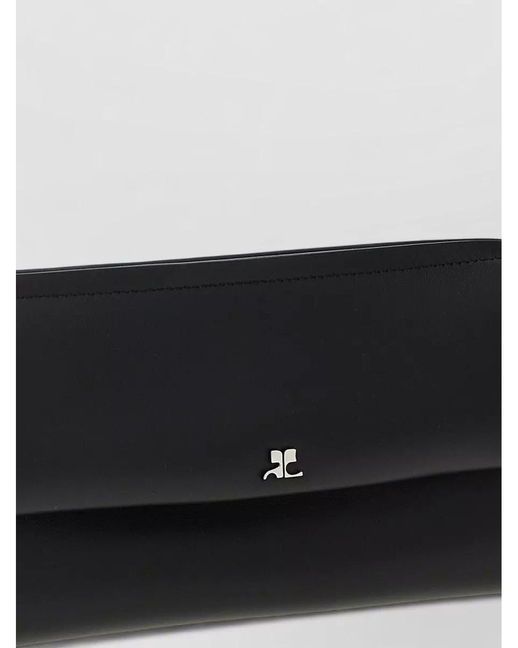 Courreges Black Leather Clutch Bag