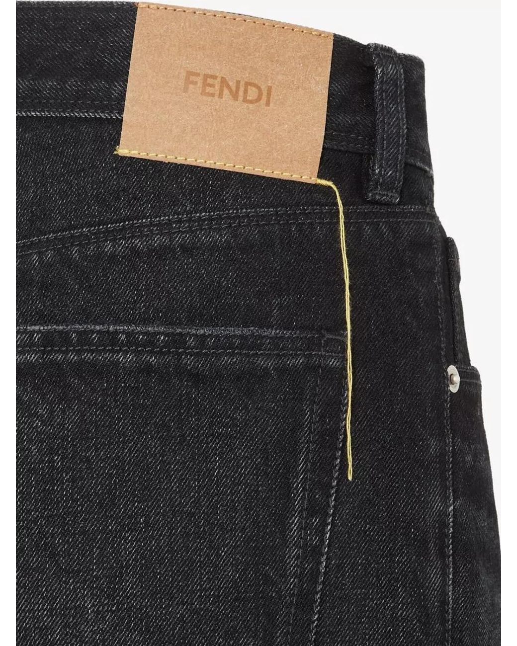 Fendi Black Denim Slim-Fit Shorts
