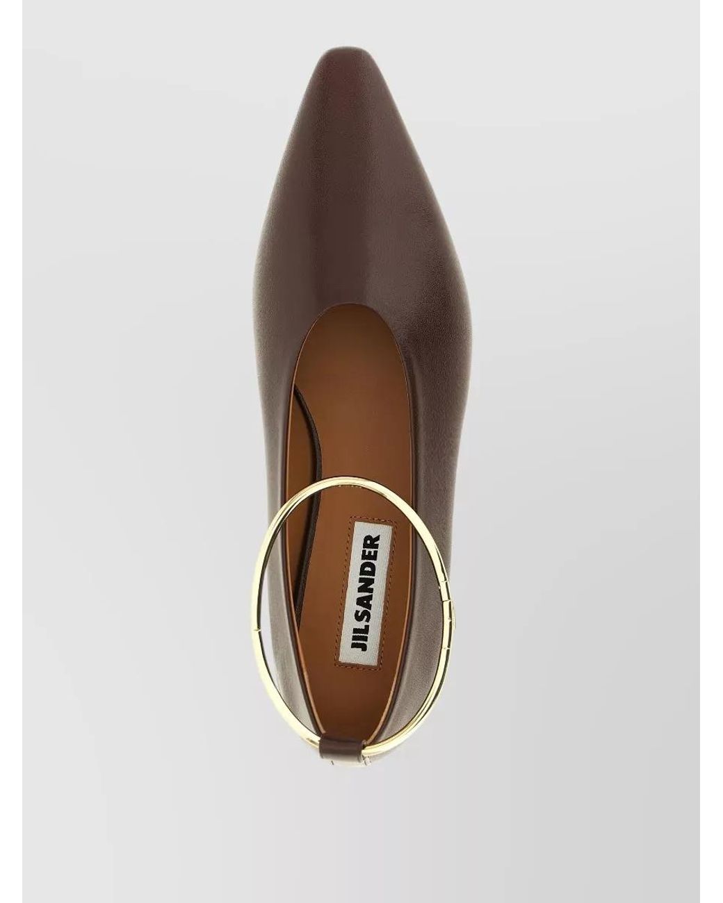 Jil Sander Brown Leather Ballet Flats