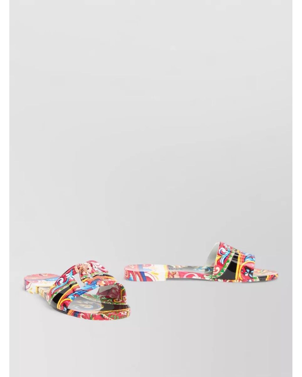 Dolce & Gabbana Pink Printed Rubber Slides