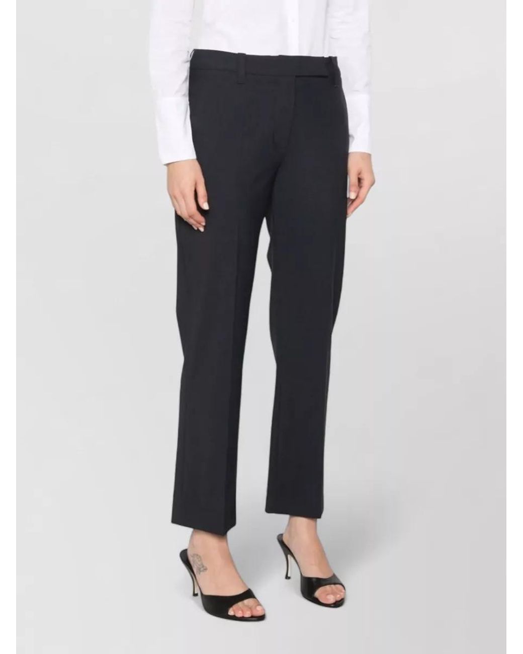 Brunello Cucinelli Blue Pressed-Crease Wool Tailored Trousers